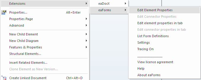 Access from element in diagram